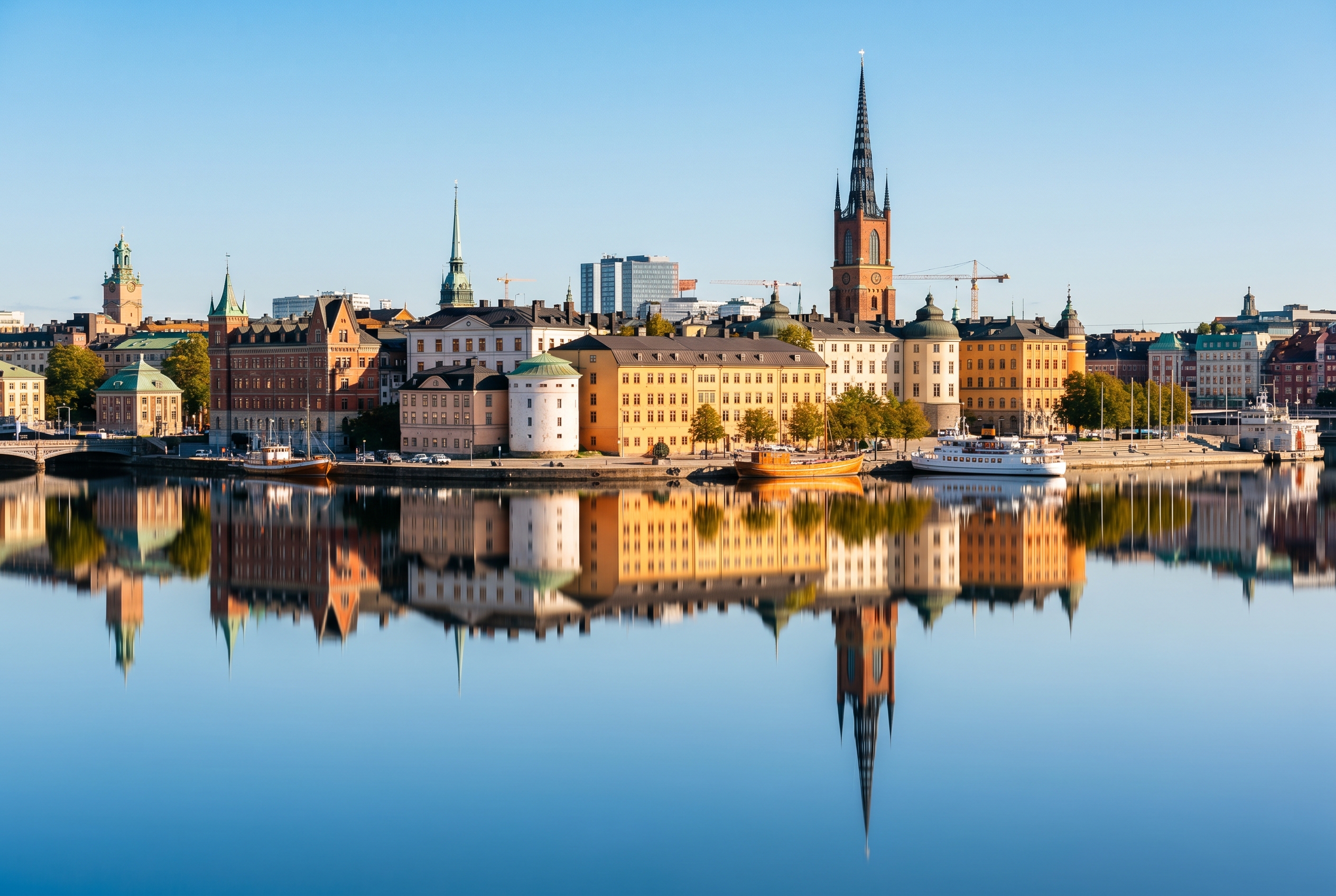 Waterfront and old town buildings in Stockholm
